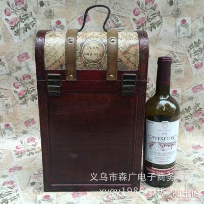 【兴源木制工艺品厂家直销木制包装盒仿古红酒礼盒双支装包装盒JHYP-0421.5CMX13.5CMX35.5CM】义乌市森广电子商务商行 - 产品库