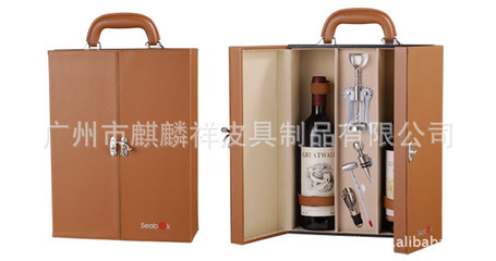【酒水、饮料包装-定做订制各种红酒盒/葡萄酒盒/皮制酒盒-酒水】价格,厂家,图片,酒类包装,广州市麒麟祥皮具制品-